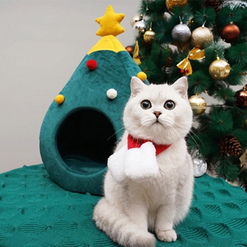 Niche pour chat de Noël