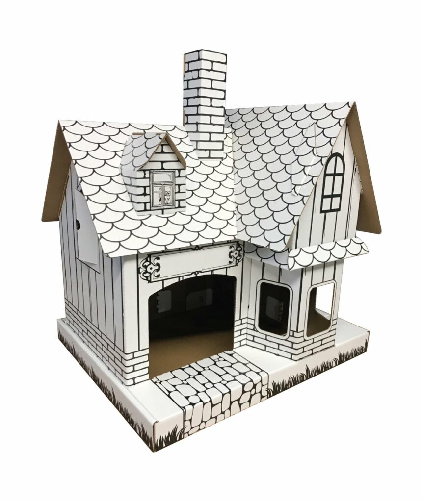 UP Cardboard Cat House (Blanc)