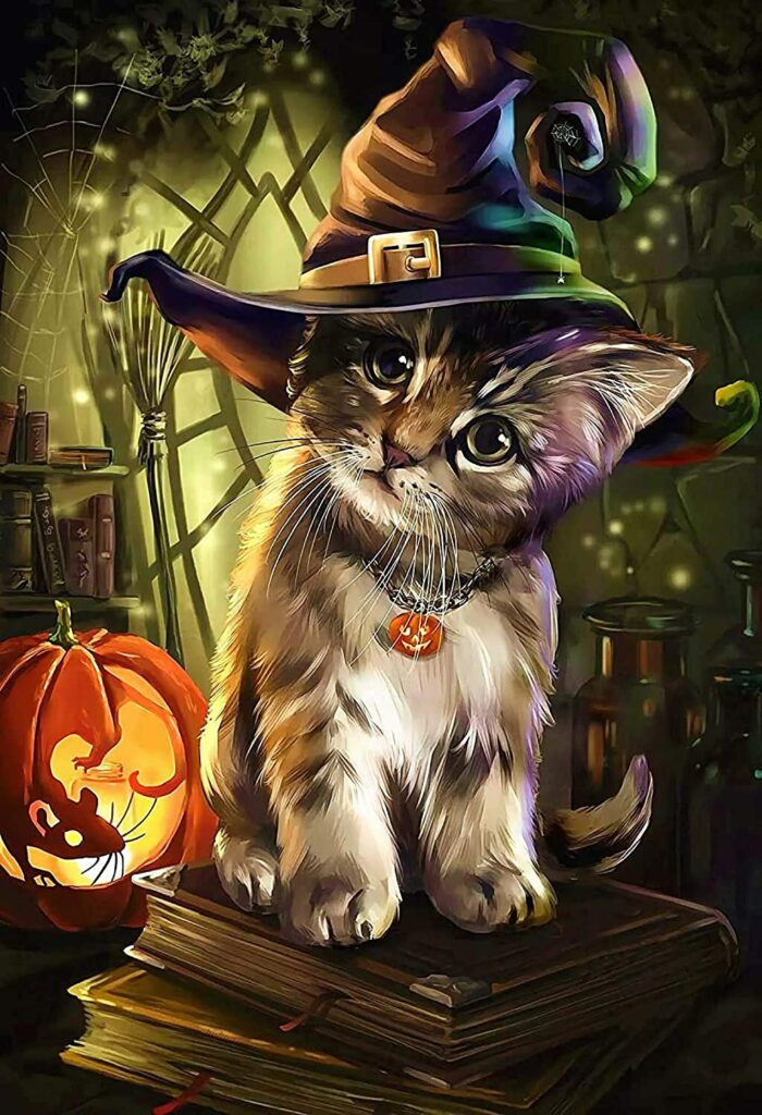 Puzzle 1000 pièces chat Halloween Puzzle 1000 pièces chat Halloween