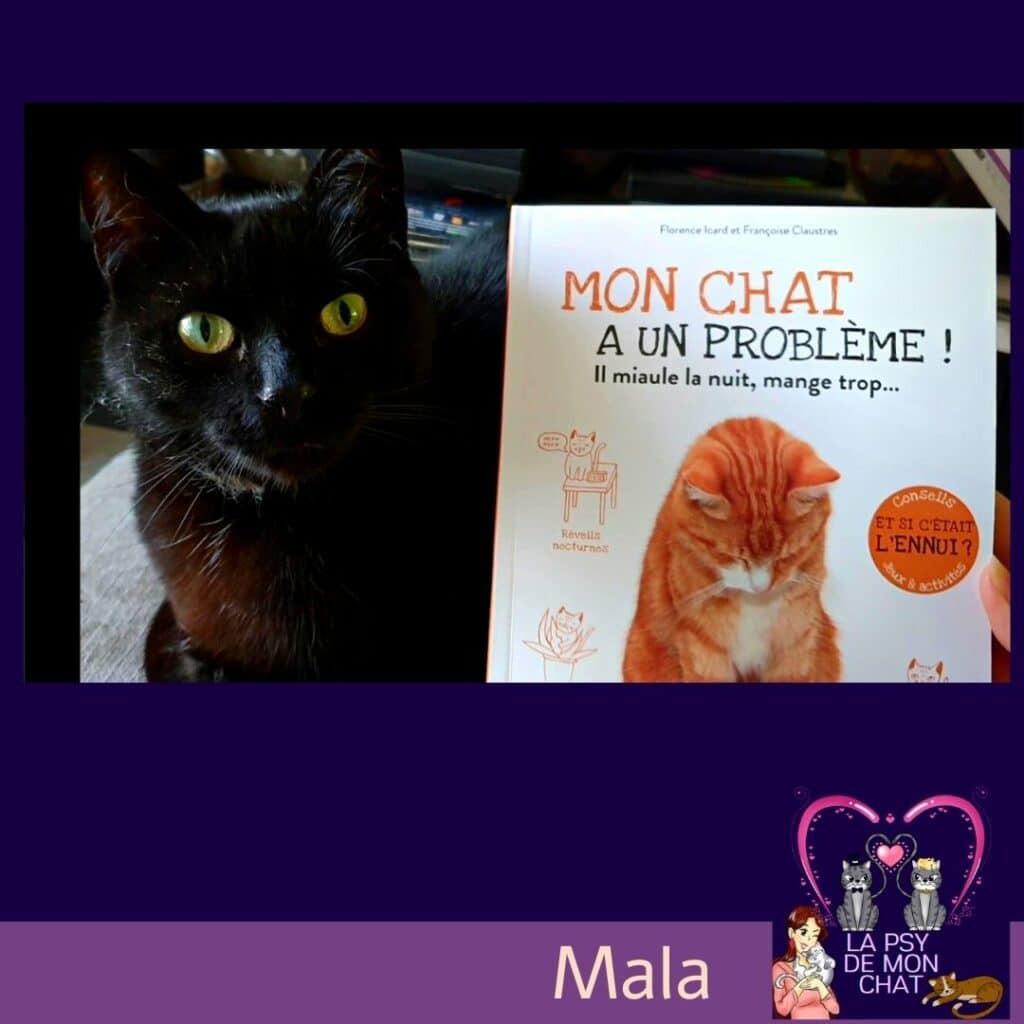 mala et le livre Mon chat a un problème de Florence Icard et Françoise Claustres