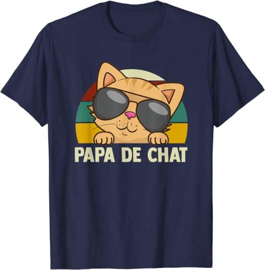T-SHIRT Papa De Chat Retro