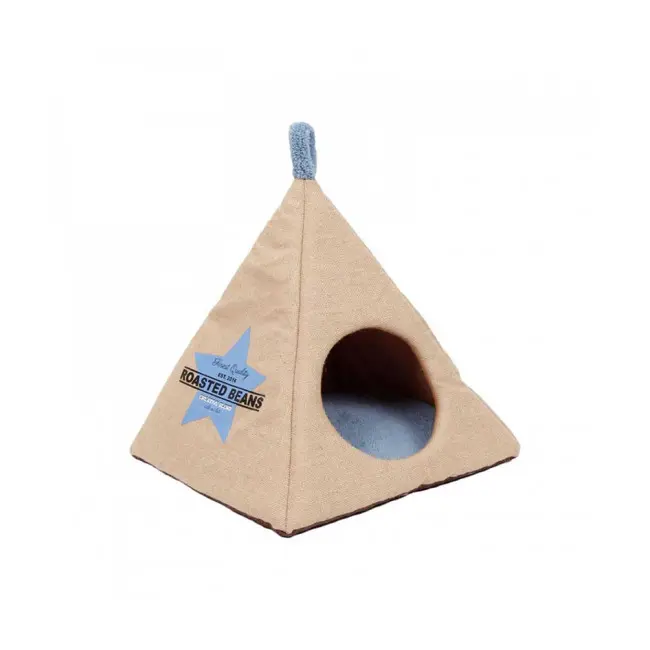 Abri tipi pyramide en jute pour chat de chez Bubimex