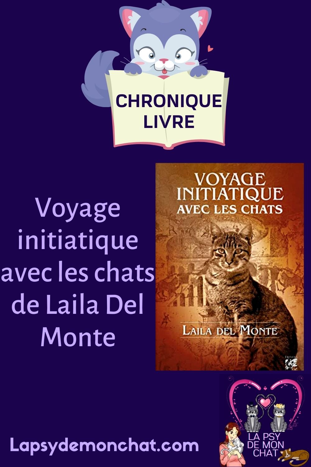 livre Voyage initiatique avec les chats de Laila Del Monte - pinterest