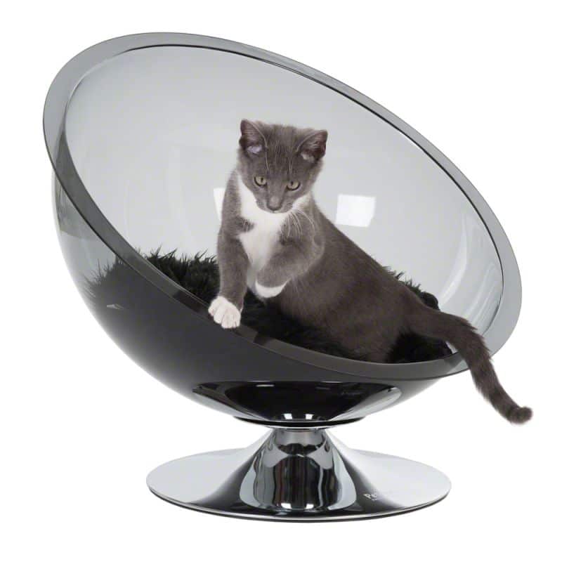 Panier rétro Pet Nest Grey noir pour chat
