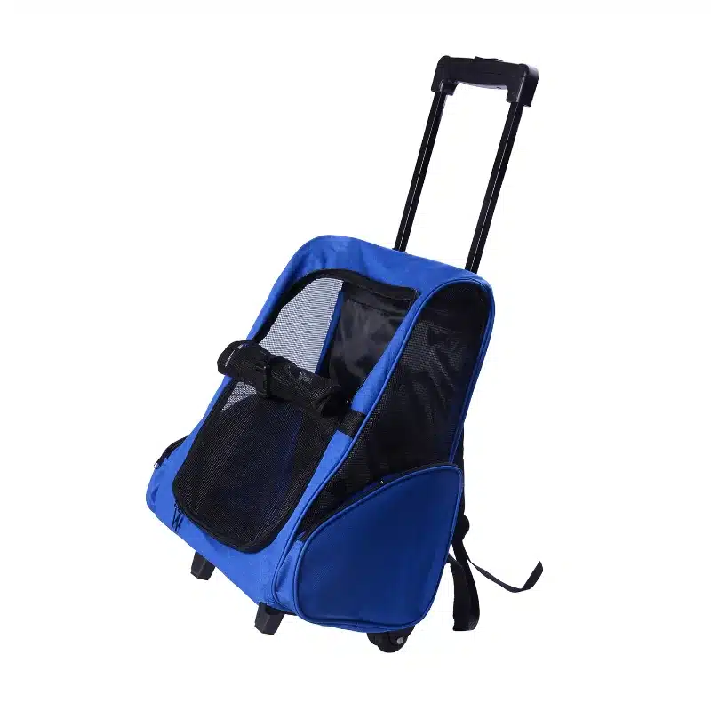 PawHut  2 en 1 trolley chariot sac à dos sac de transport à roulettes pour chat