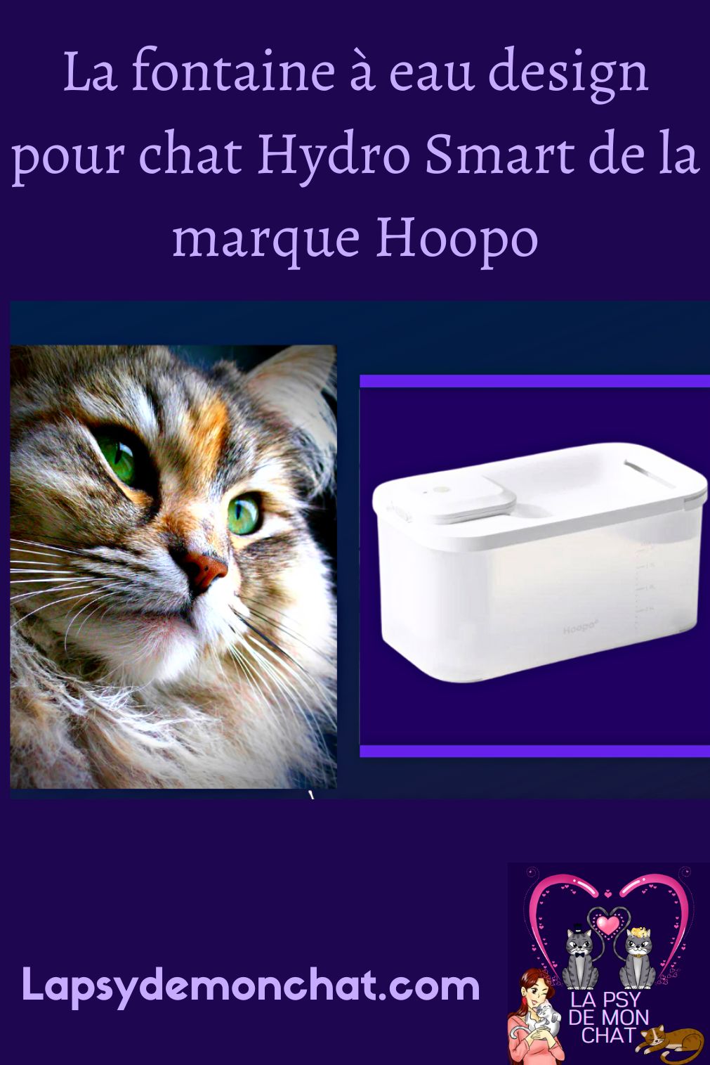 La fontaine à eau design pour chat Hydro Smart de la marque Hoopo - pinterest