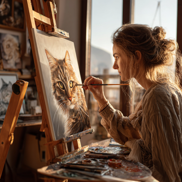 Faire Réaliser un portrait en hommage à son chat décédé