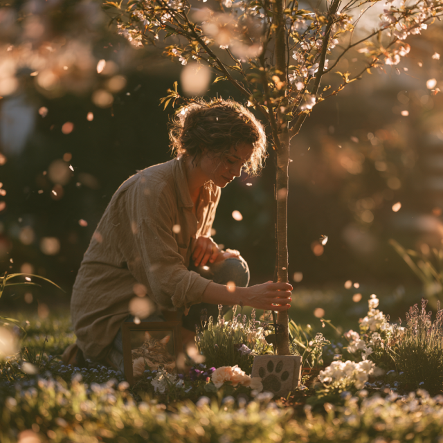 Planter un arbre ou des fleurs en mémoire de son chat décédé